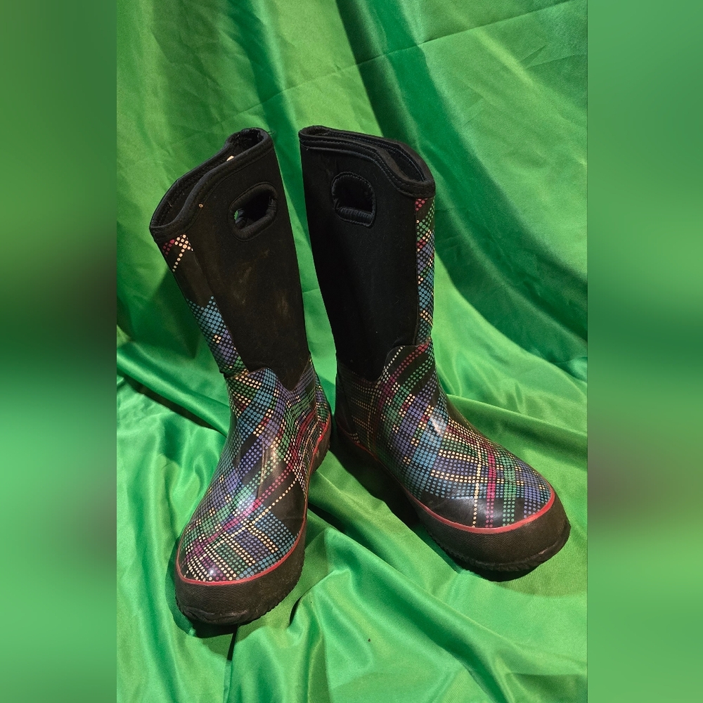 3 For $20 💕 Walmart Multicolor Plaid Rain Boots Sz8